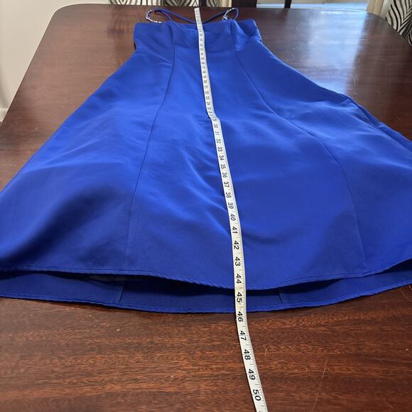 Jump Apparel VTG Y2K Blue Midi Dress Size 7/8 Butterfly Beaded Strappy Princess - Picture 7 of 8